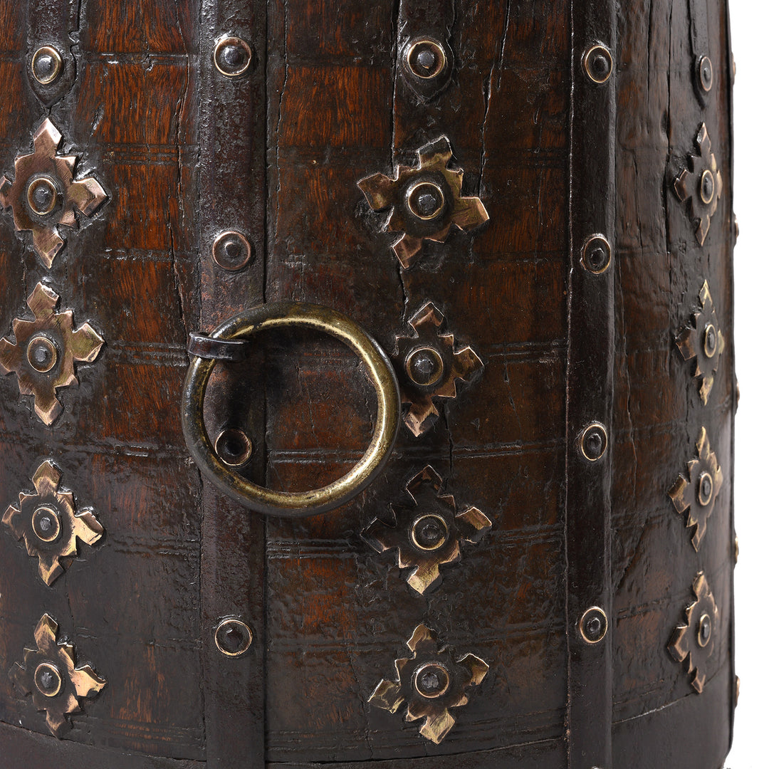 Antique Teak & Iron Grain Measure From Rajasthan - 19th Century | Indigo Antiques