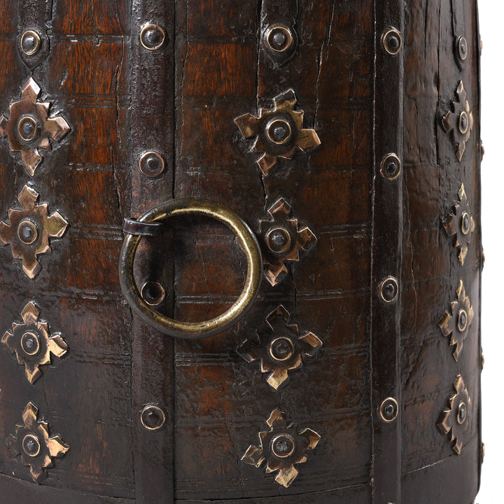 Antique Teak & Iron Grain Measure From Rajasthan - 19th Century | Indigo Antiques