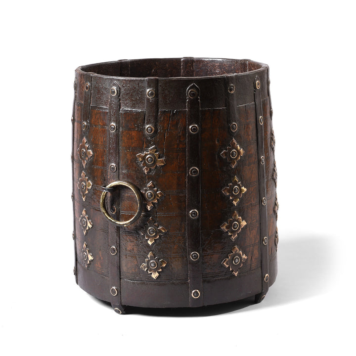 Antique Teak & Iron Grain Measure From Rajasthan - 19th Century | Indigo Antiques