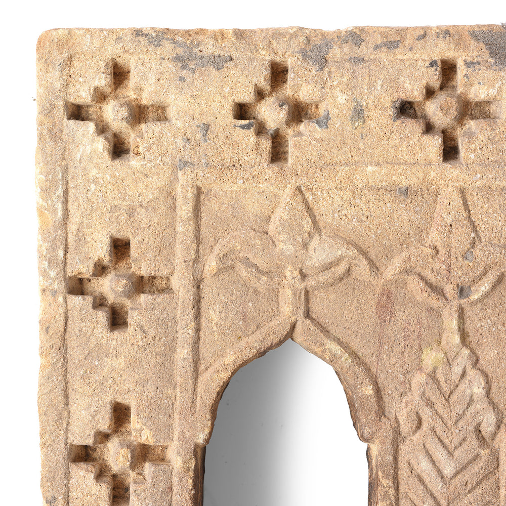 Carving Detail From Antique 2 Way Stone Lamp Niche From Jaisalmer | Indigo Antiques