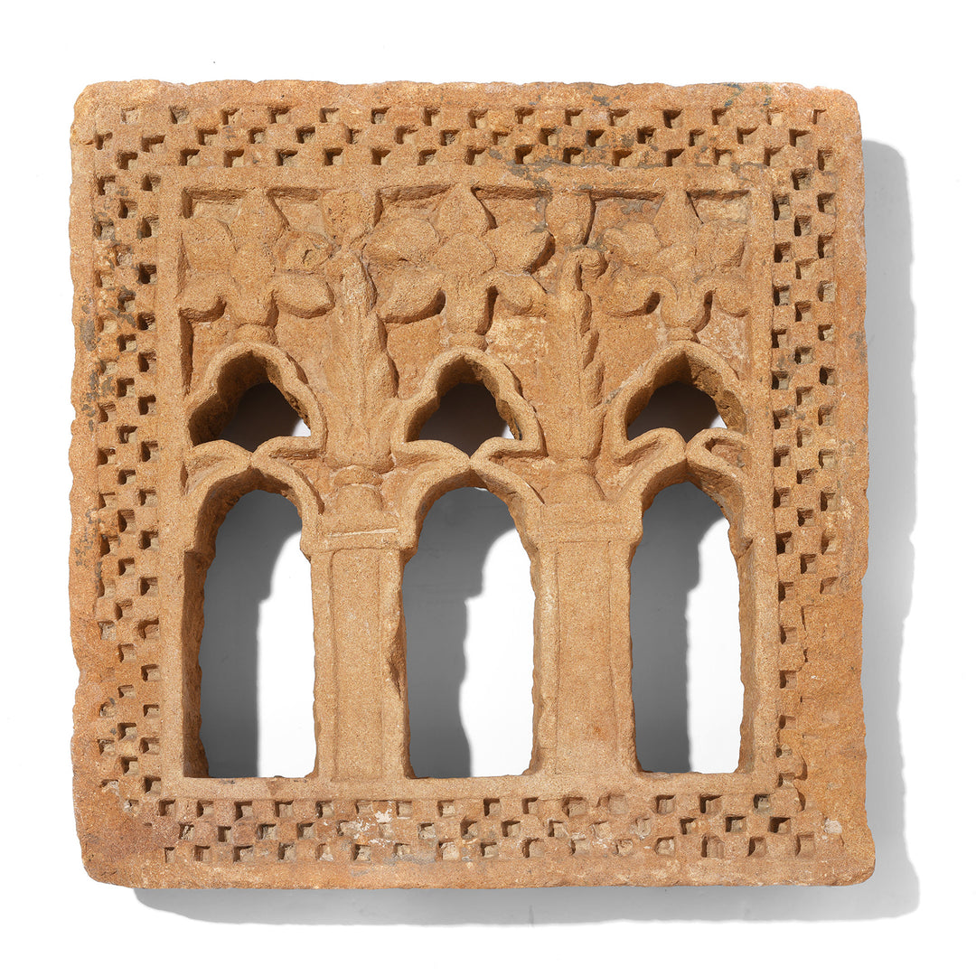 Antique  3 Way Stone Lamp Niche From Jaisalmer - 19th Century | Indigo Antiques