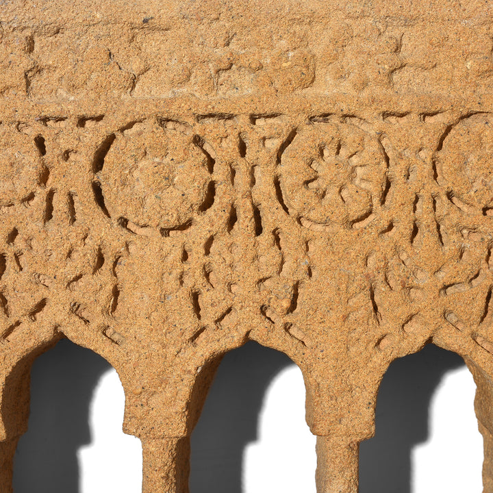 Detail From Antique 3 Way Stone Lamp Niche From Jaisalmer - 19th Century | Indigo Antiques