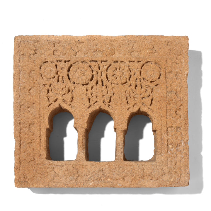 Antique 3 Way Stone Lamp Niche From Jaisalmer - 19th Century | Indigo Antiques