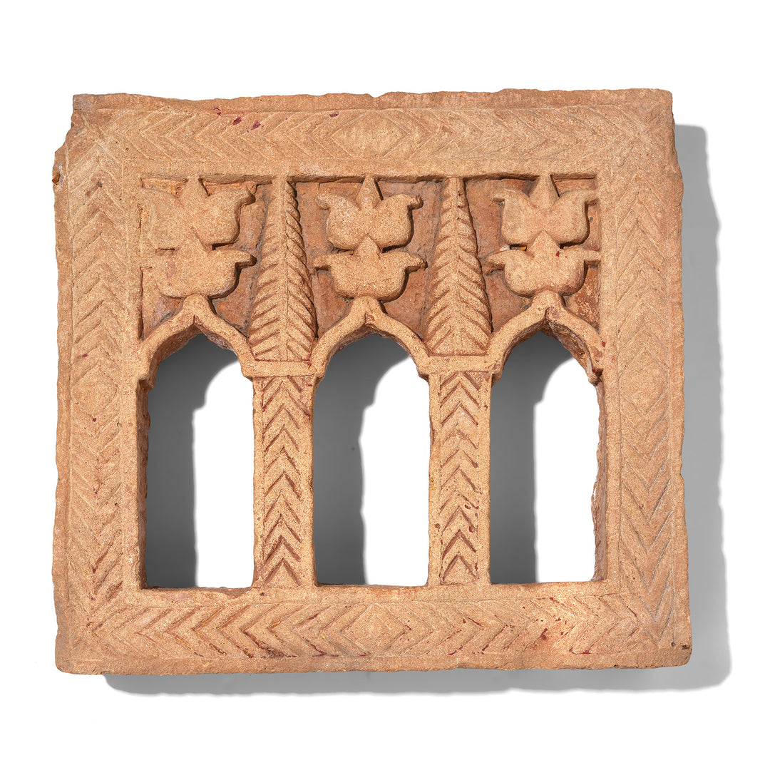 Antique  3 Way Stone Lamp Niche From Jaisalmer - 19th Century | Indigo Antiques