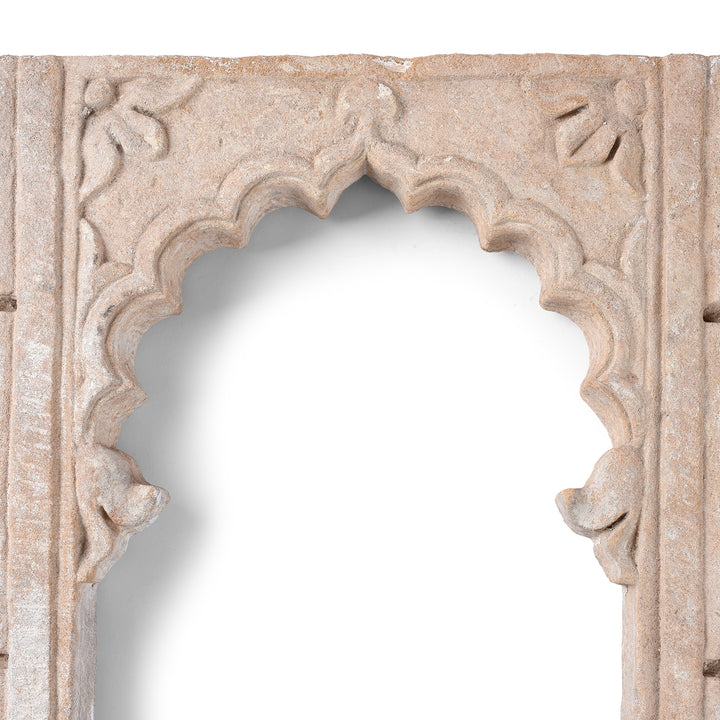 Central Panel Detail From Antique Carved Stone Lamp Niche From Rajasthan | Indigo Antiques