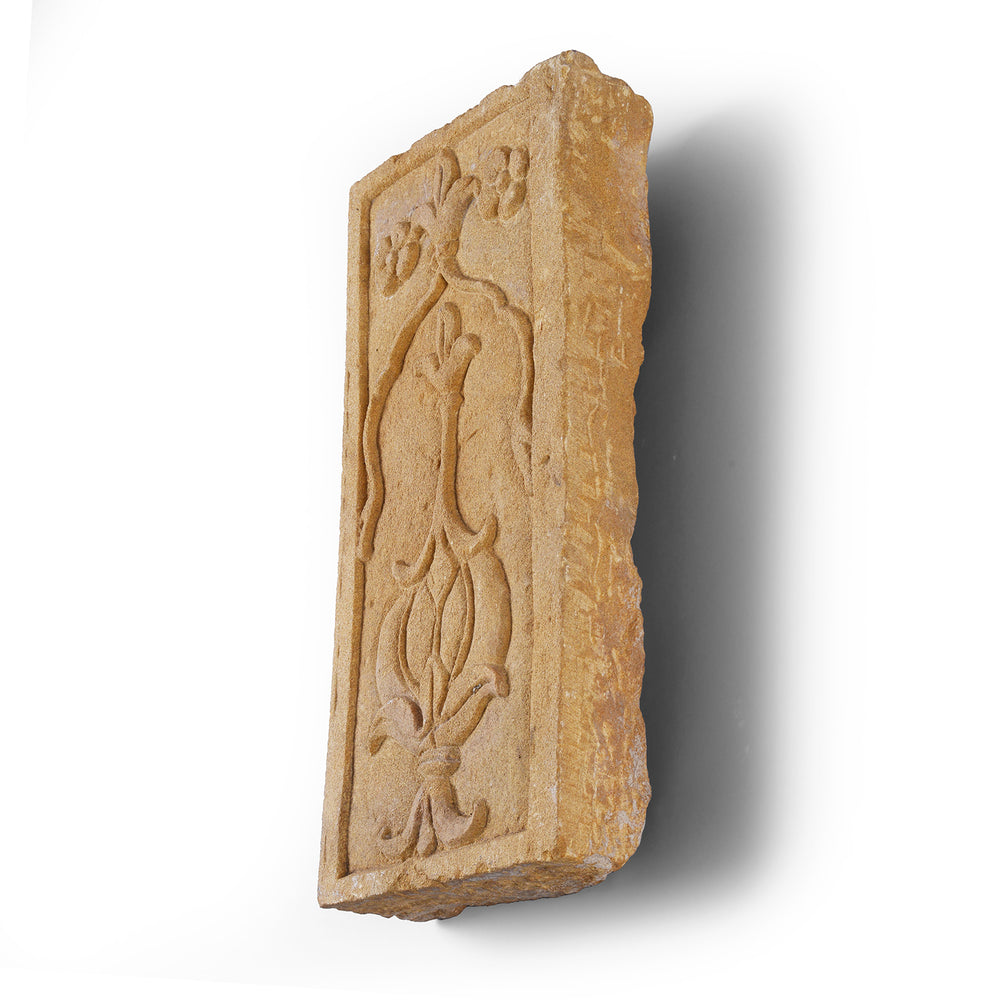 Depth View Of Antique Indian Carved Mughal Stone Panel From Rajasthan | Indigo Antiques