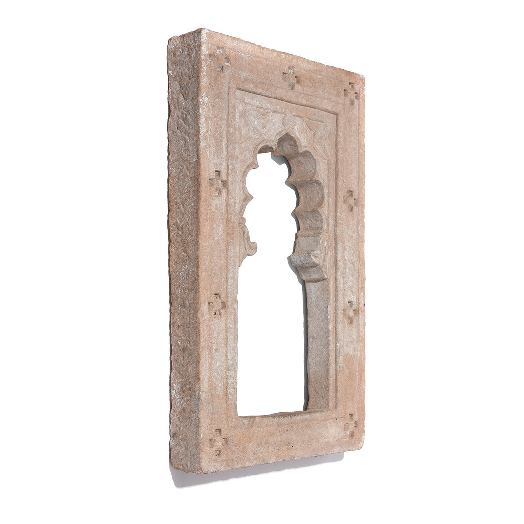 Depth View Of Carved Stone Lamp Niche From Rajasthan - 19th Century | Indigo Antiques