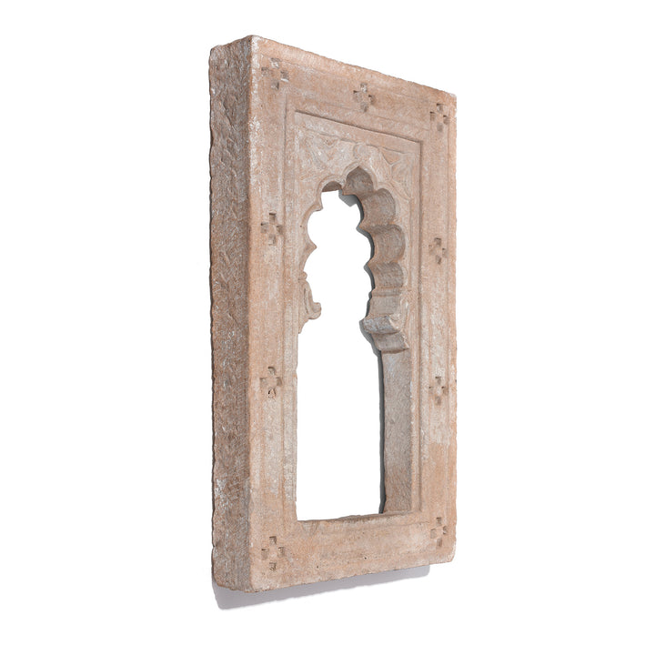 Depth View Of Carved Stone Lamp Niche From Rajasthan - 19th Century | Indigo Antiques