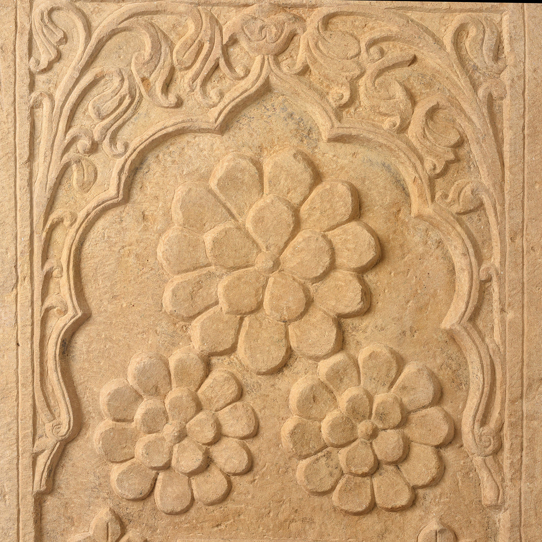 Carving Detail From Antique Carved Stone Window Jharokha Panel From Jaisalmer - 18th Century | Indigo Antiques