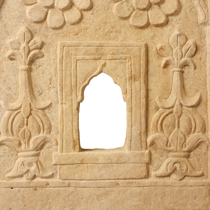 Detail From Antique Carved Stone Window Jharokha Panel From Jaisalmer - 18th Century | Indigo Antiques