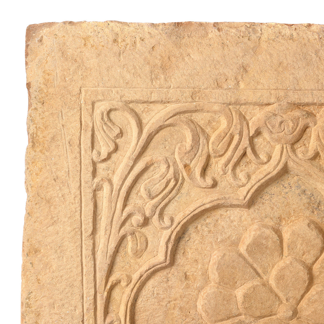Carving Detail From Antique Carved Stone Window Jharokha Panel From Jaisalmer - 18th Century | Indigo Antiques