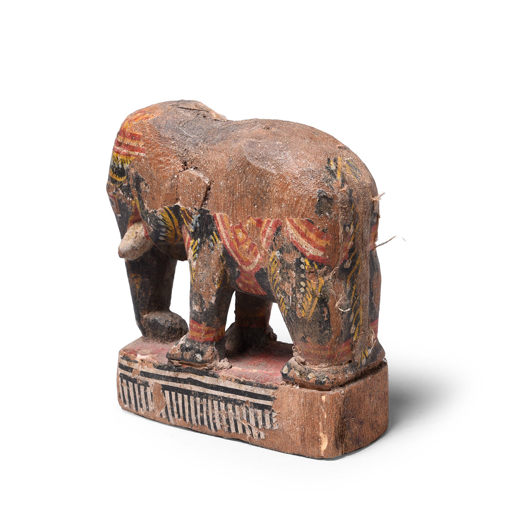 Rear View Of Old Painted Elephant From Orissa | Indigo Antiques