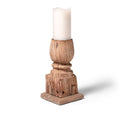 Carved Teak Candlestick Made From An Old Takhat Leg