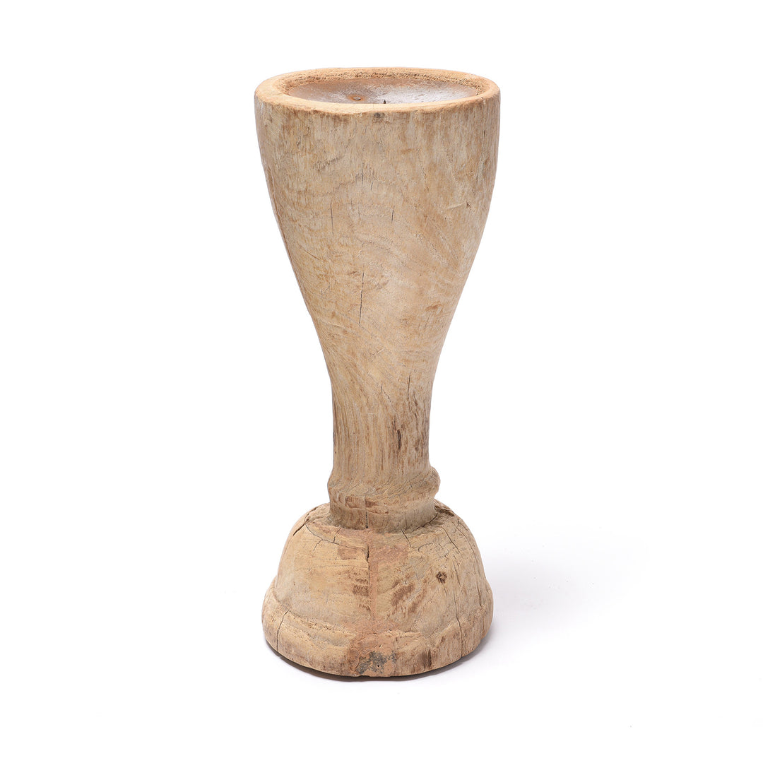 Carved Wooden Indian Candlestick | Indigo Antiques