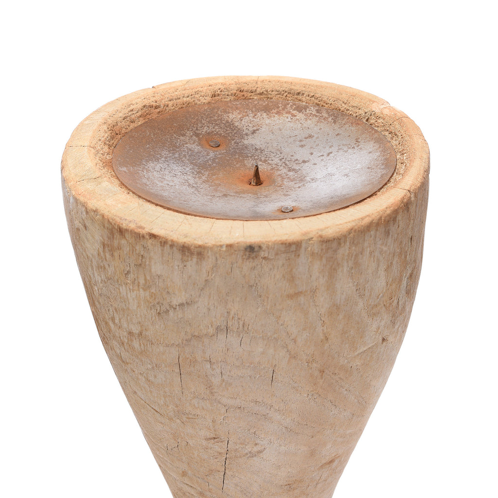 Teak Candlestick Made From An Old Takhat Leg