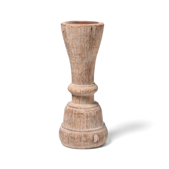 Carved Teak Candlestick Made From An Old Takhat Legs | Indigo Antiques