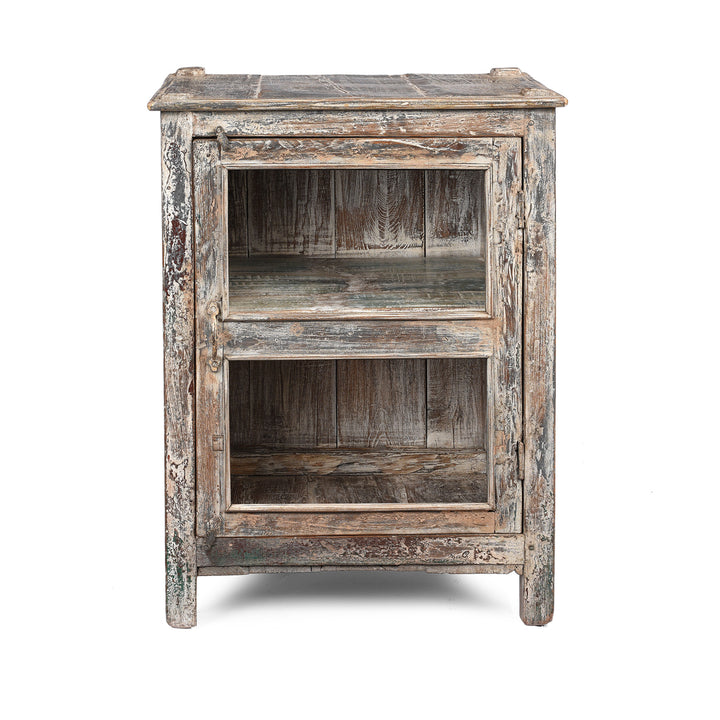 Vintage Indian Painted Glazed Display Cabinet - Ca 1920 | Indigo Antiques