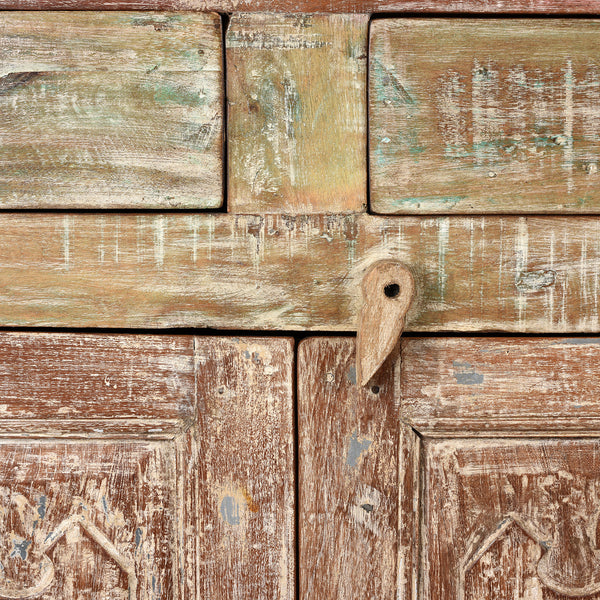 Reclaimed Teak Side Cabinet With Painted Finish