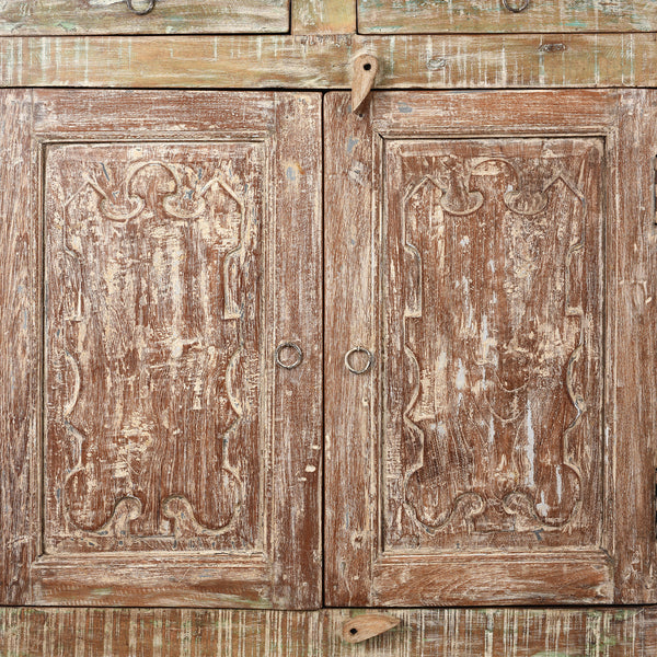 Reclaimed Teak Side Cabinet With Painted Finish