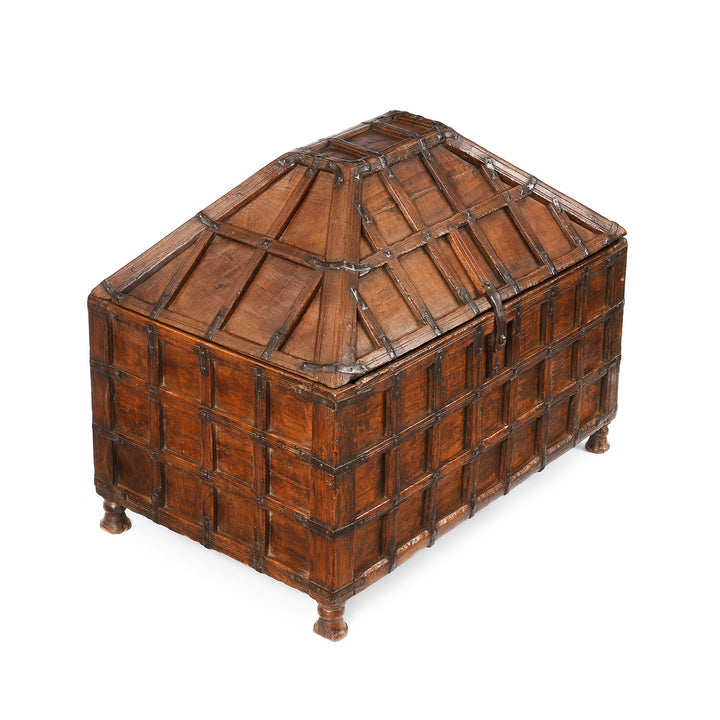Angled View Of Antique Rajasthani Hut Stick Box | Indigo Antiques
