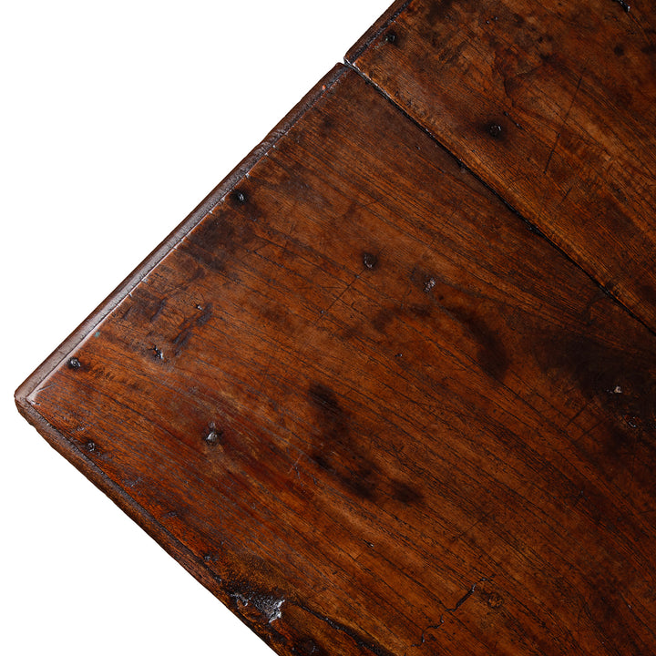 Top Corner Detail From Antique Indian Iron Bound Rosewood Chest | Indigo Antiques