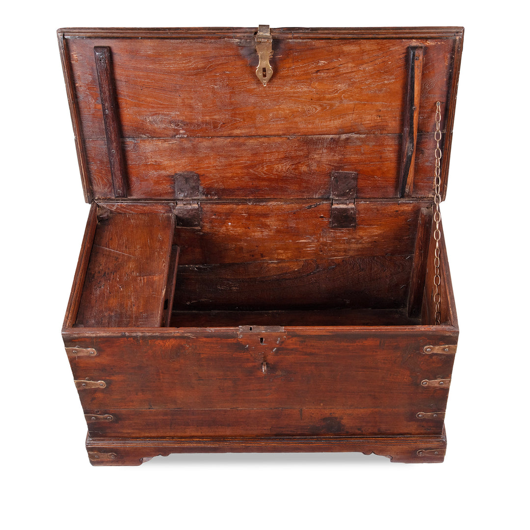 Interior View Of Antique Indian Iron Bound Rosewood Chest | Indigo Antiques