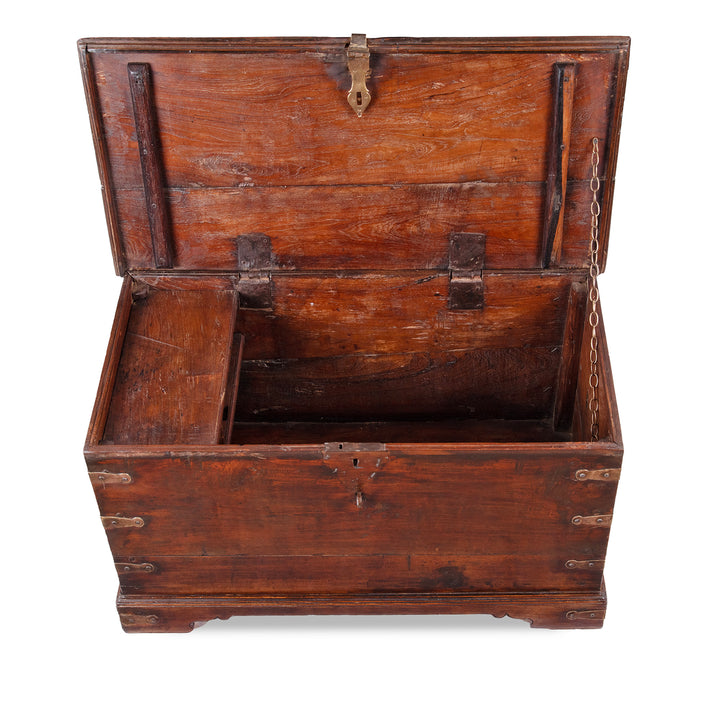 Interior View Of Antique Indian Iron Bound Rosewood Chest | Indigo Antiques