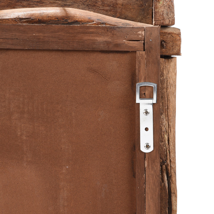 Rustic Painted Indian Mirror Made From Old Teak