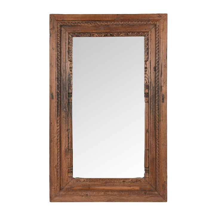 Antique Carved Teak Indian Window Mirror | Indigo Antiques