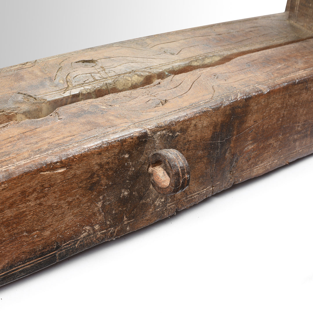 Detail From Antique Carved Teak Door Mirror From Nagaur - 19th Century | Indigo Antiques