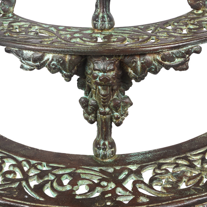 Detail From Cast Iron Etagere Plant Stand - Coalbrookdale Style | Indigo Antiques