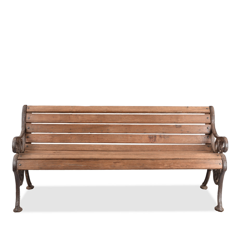 Antique Cast Iron Slatted Teak Coalbrookdale Bench | Indigo Antiques