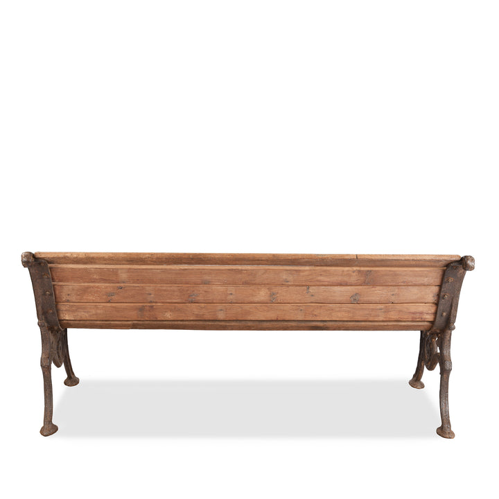 Back Of Antique Cast Iron Slatted Teak Coalbrookdale Bench | Indigo Antiques