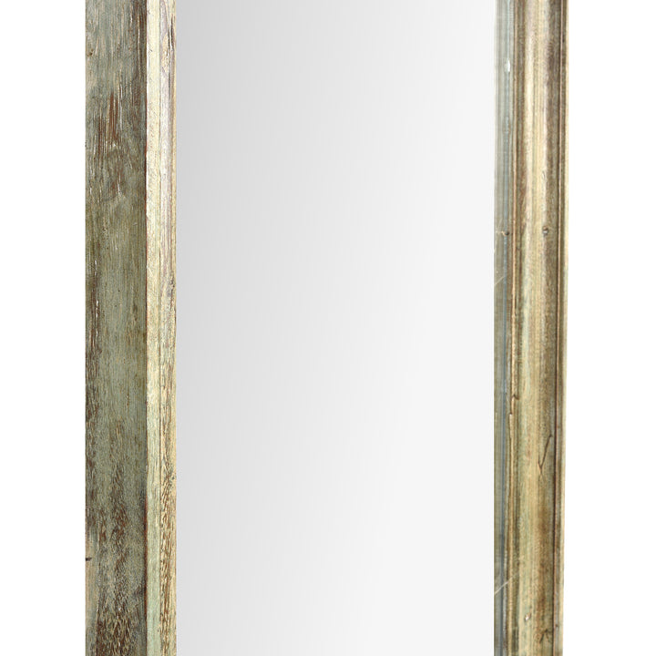 Depth Detail From Large Green Painted Mirror Made From Reclaimed Teak | Indigo Antiques
