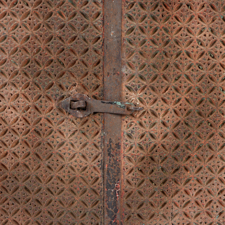 Latch Detail From Antique Carved Window Shutter From Nagaur | Indigo Antiques