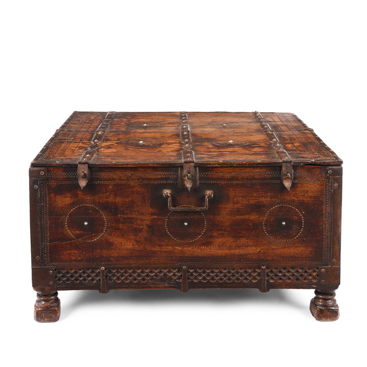 Antique Indian Chip Carved Merchants Box | Indigo Antiques