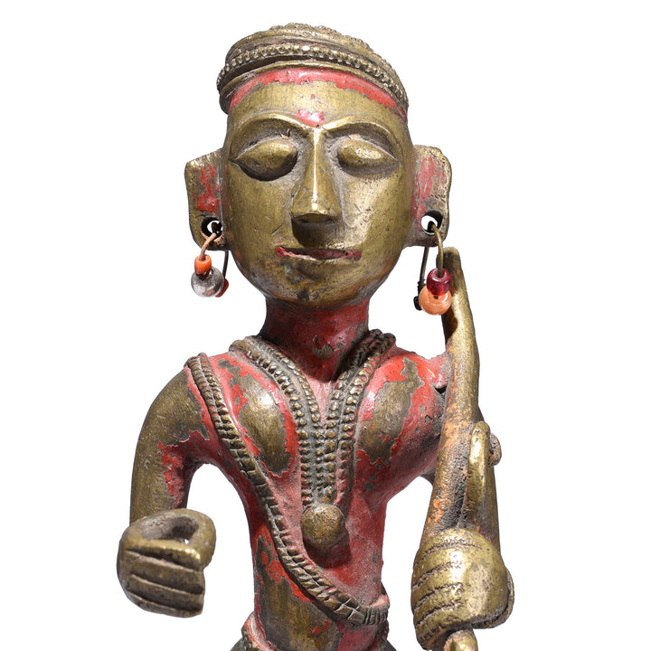 Face Detail From Option 1 Antique Indian Brass Palanquin Finial