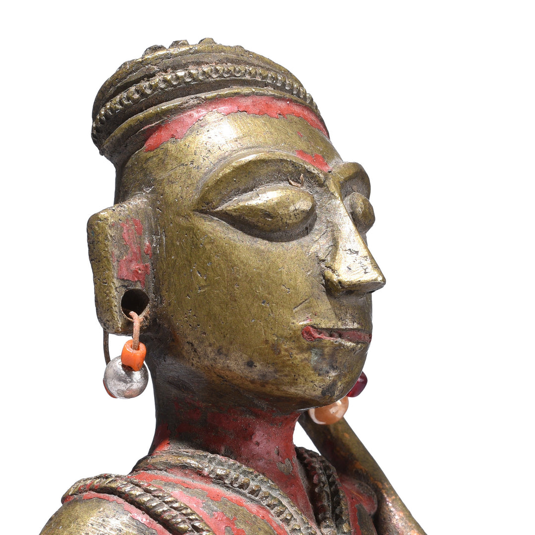 Face Detail From Option 1 Antique Indian Brass Palanquin Finial