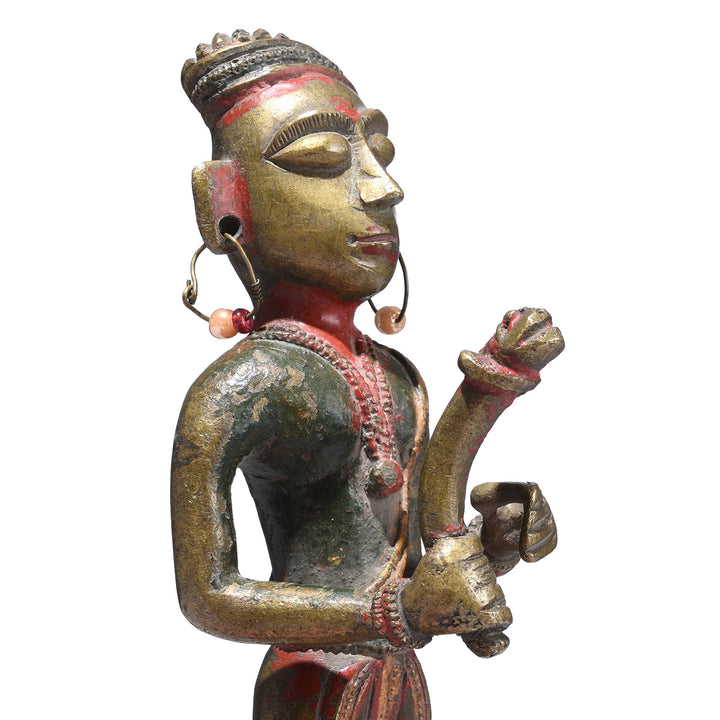 Face Detail From Option 2 Antique Indian Brass Palanquin Finials | Indigo Antiques