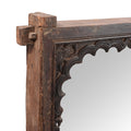 Carved Teak Window Mirror From Rajasthan - 19th Century