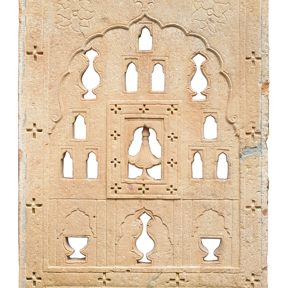 Central Detail From Carved Mughal Stone Panel From Rajasthan | Indigo Antiques