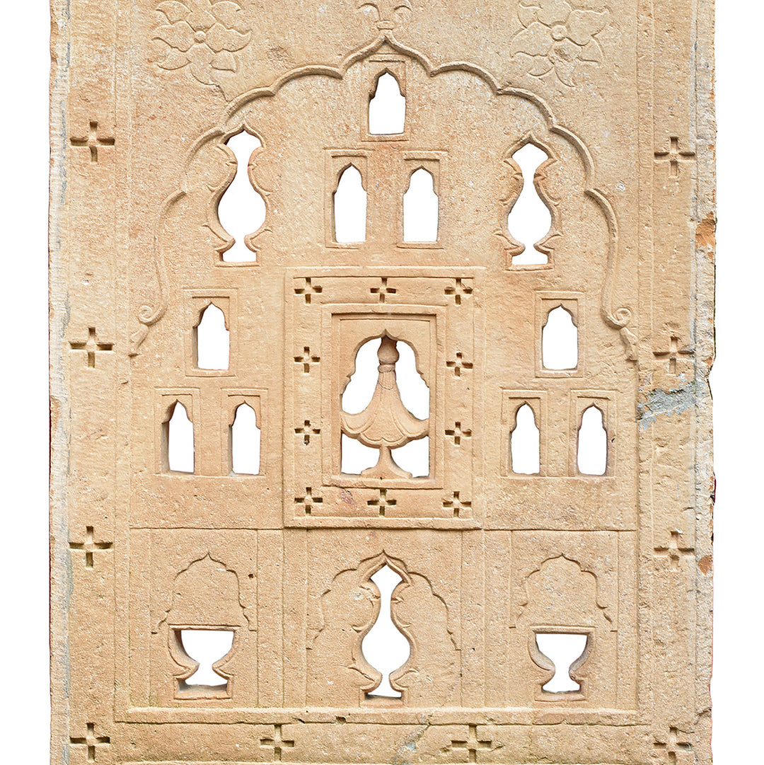 Central Detail From Carved Mughal Stone Panel From Rajasthan | Indigo Antiques
