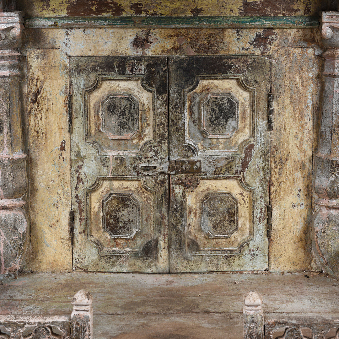 Indian Painted House Shrine From Gujarat - 19th Century