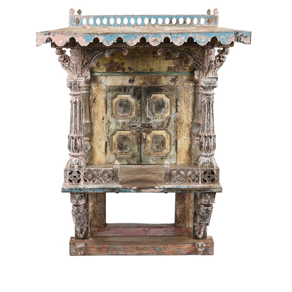 Indian Painted House Shrine From Gujarat - 19th Century
