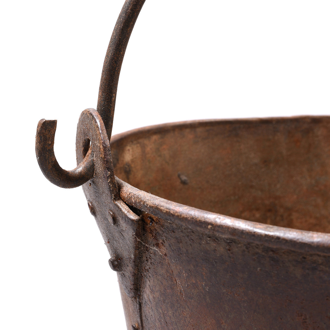 Detail From Vintage Galvanized Iron Bucket - Ca 1950 | Indigo Antiques