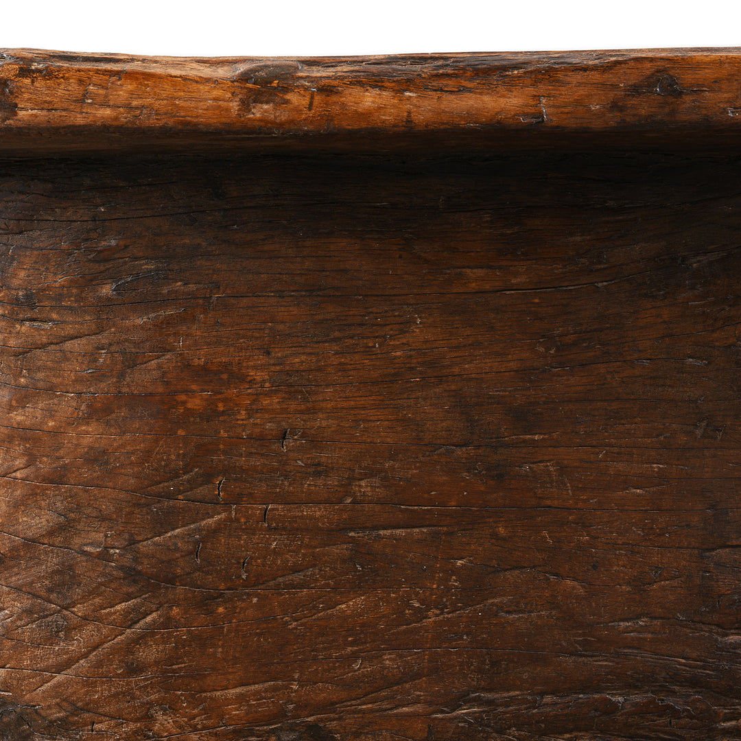 Teak wood detail from an Antique Tribal Teak Wood Mortar From Nagaland | Indigo Antiques