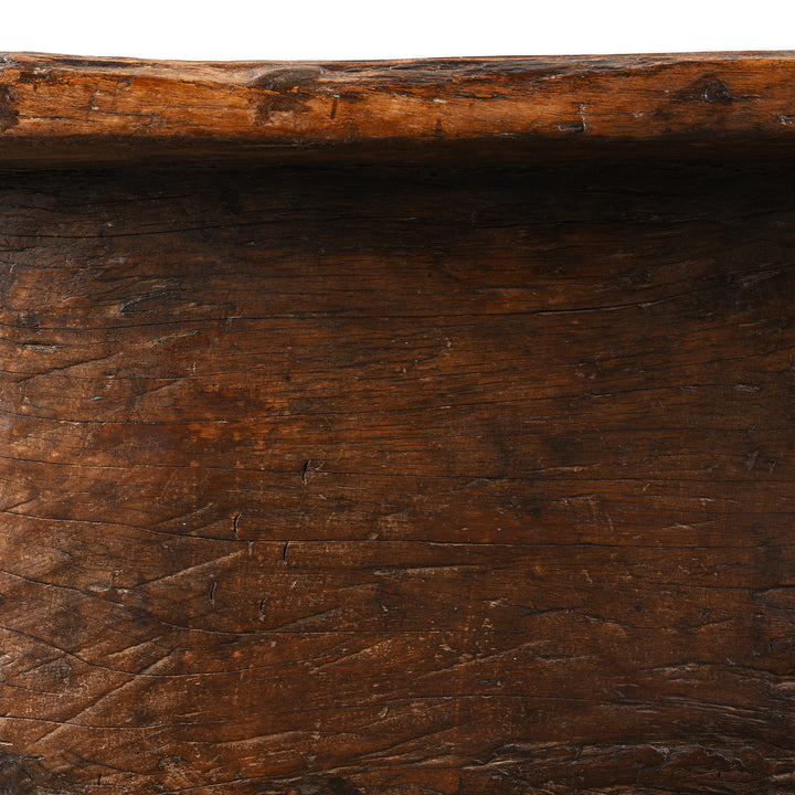 Teak wood detail from an Antique Tribal Teak Wood Mortar From Nagaland | Indigo Antiques