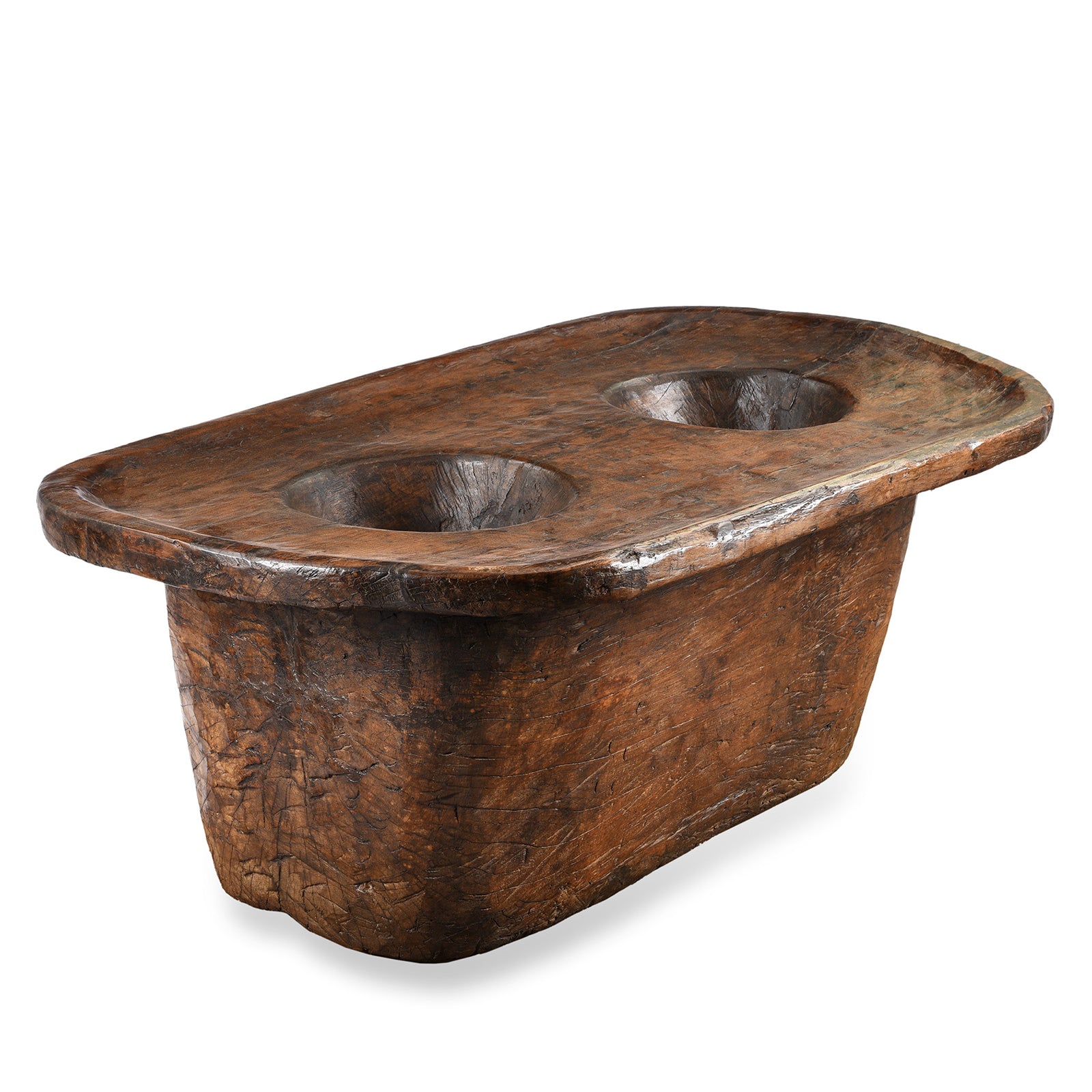 Old Teak Mortar From Rajasthan - 19th Century Old Teak Mortar From Rajasthan - 19th Century