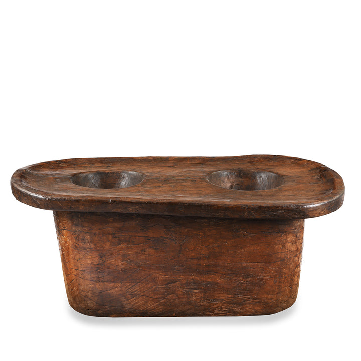 Antique Tribal Teak Wood Mortar From Nagaland | Indigo Antiques