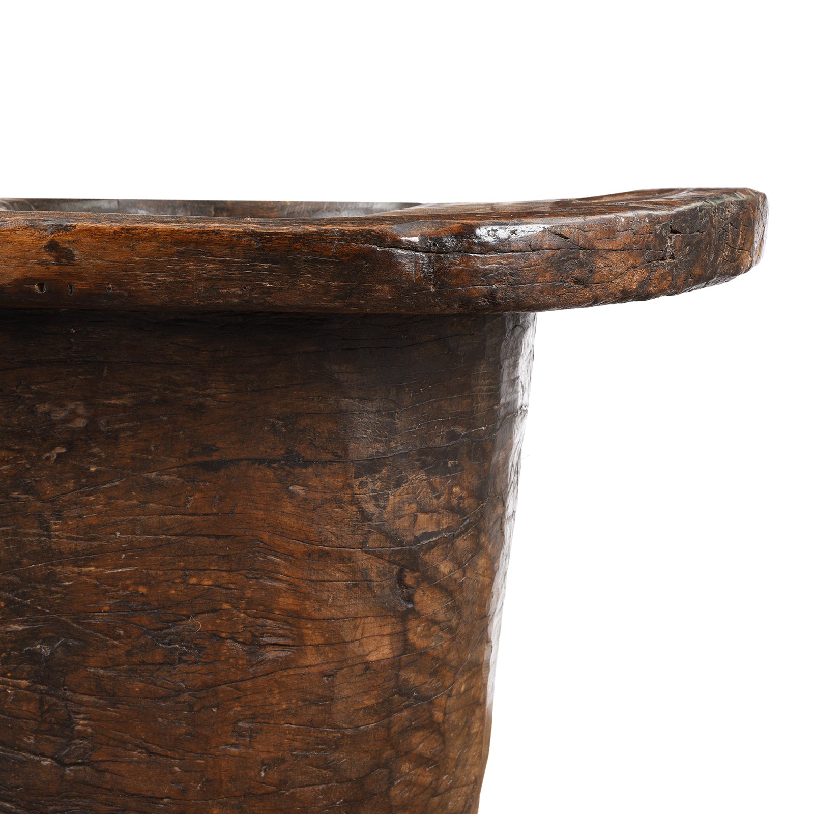 Antique Tribal Teak Wood Mortar From Nagaland | Indigo Antiques
